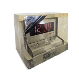 Vintage 1970s Spartus Solid State SIGMA II Electronic Alarm Clock Chrome w/ Woodgrain Sides Model 21-3004-500