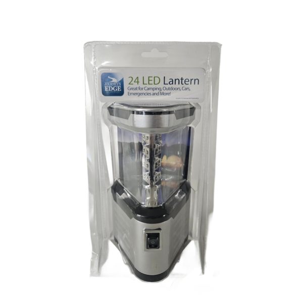 Journey's Edge 24-LED Triangular Camping Lantern Light with Compass (Silver)