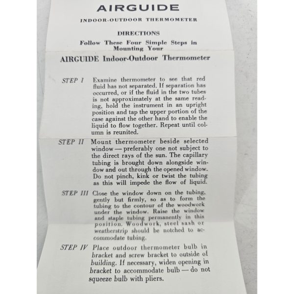 Vintage 1960's Airguide Indoor-Outdoor Thermometer Woodgrain # 421W