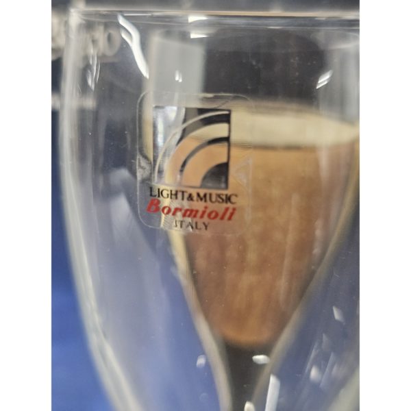 Bormioli Michelangelo Light & Music Champagne Flute Crystal Glass Set of 6 Italy