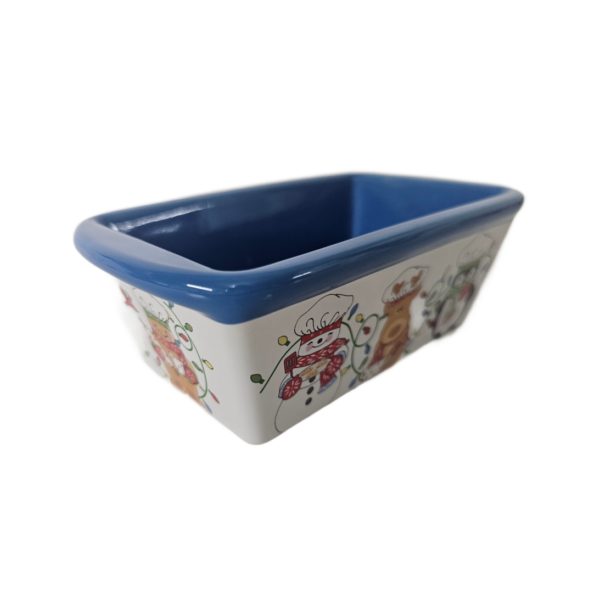 Temptations by Tara Whimsical Chef Friends Mini Loaf Pan Holiday Bakeware 12 oz (Blue)