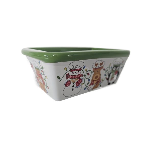 Temptations by Tara Whimsical Chef Friends Mini Loaf Pan Holiday Bakeware 12 oz (Green)