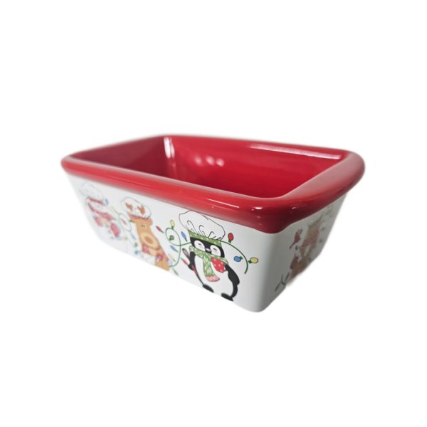 Temptations by Tara Whimsical Chef Friends Mini Loaf Pan Holiday Bakeware 12 oz (Red)