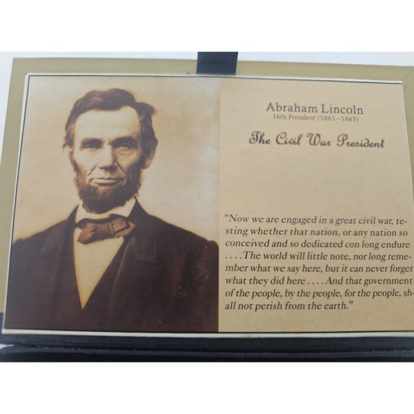 Abraham Lincoln Commemorative Presidential Pocket Knife In Collectors Box w/ Gettysburg Address
