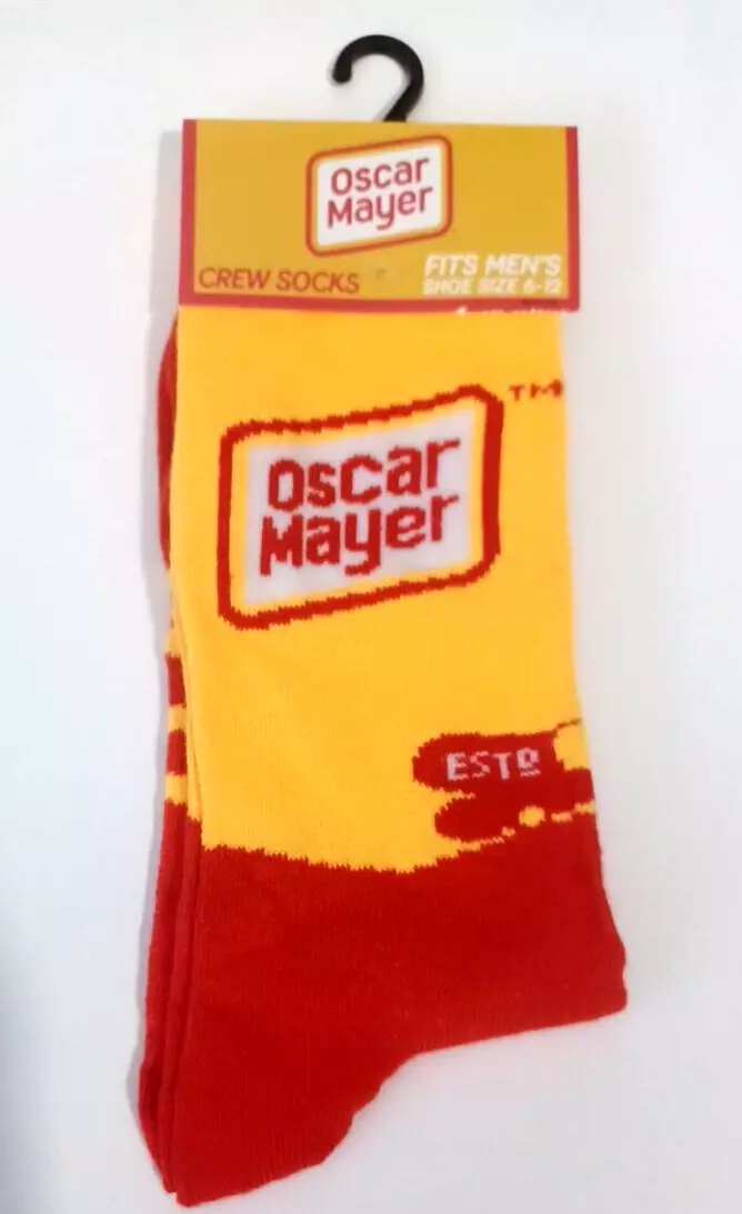 Oscar Mayer Hot Dog Men's Novelty Crew Socks Size 6-12