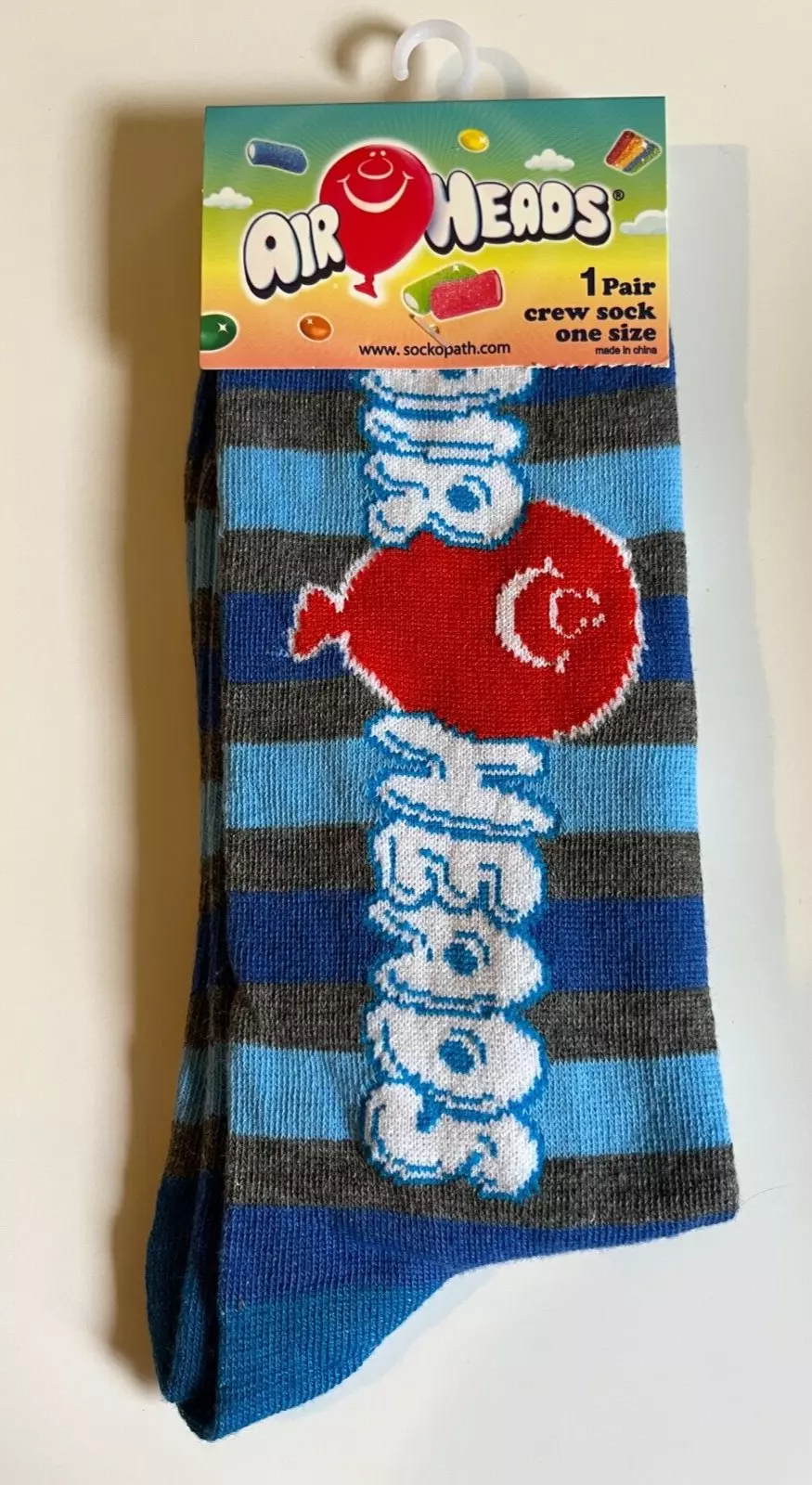 AIRHEADS Candy Adult Unisex Novelty Crew Socks One Size