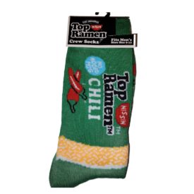 Nissin Top Ramen Chili Men's Novelty Crew Socks Size 6-12