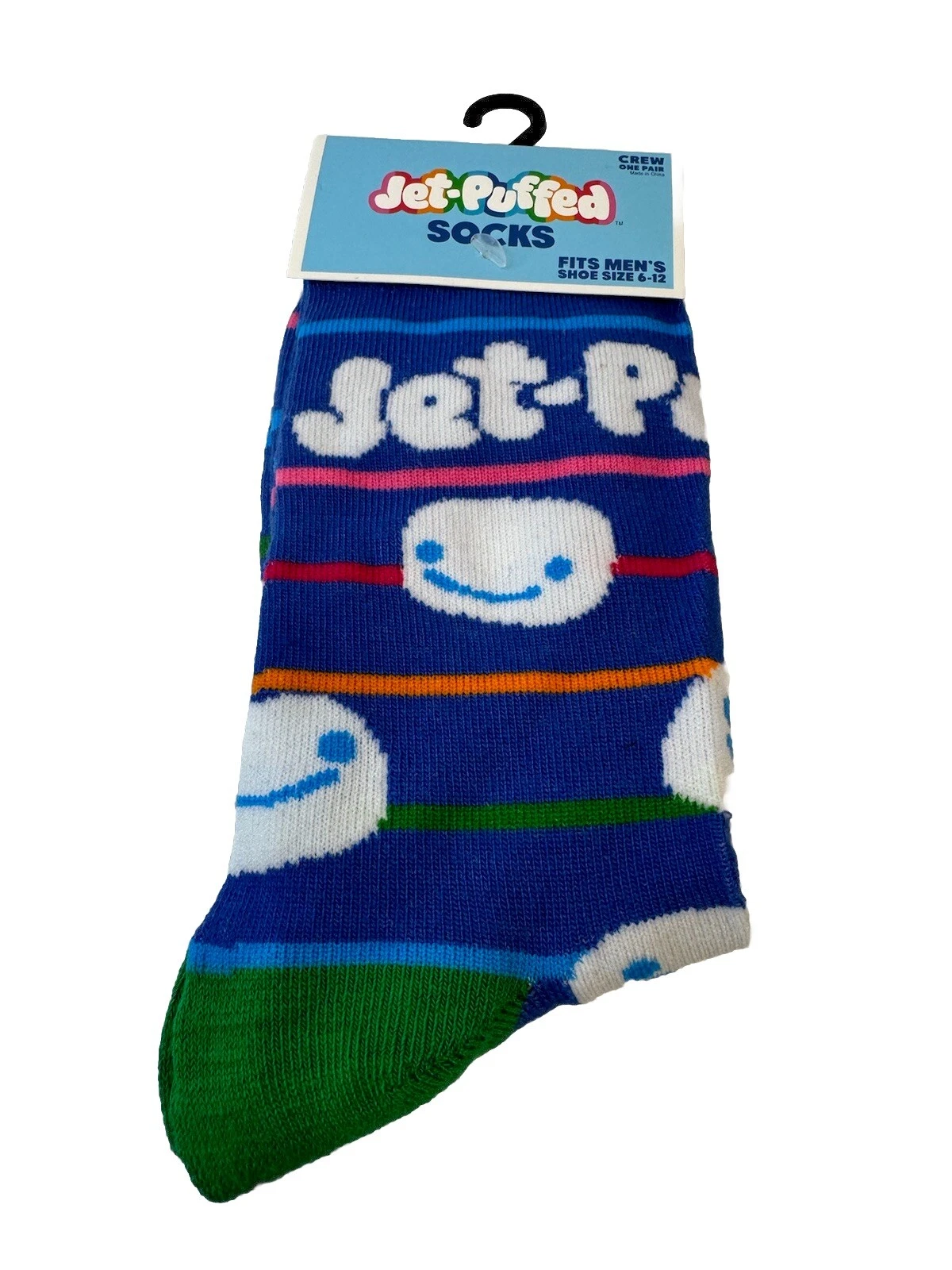 Jet-Puffed Marshmallows Adult Men's Novelty Crew Socks Size 6-12