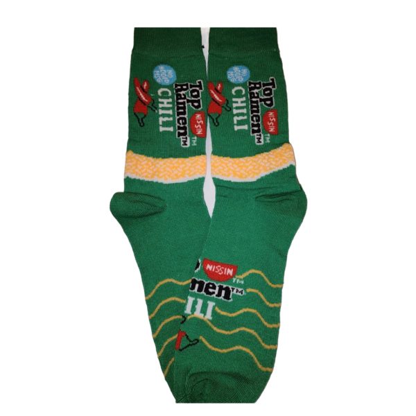 Nissin Top Ramen Chili Men's Novelty Crew Socks Size 6-12