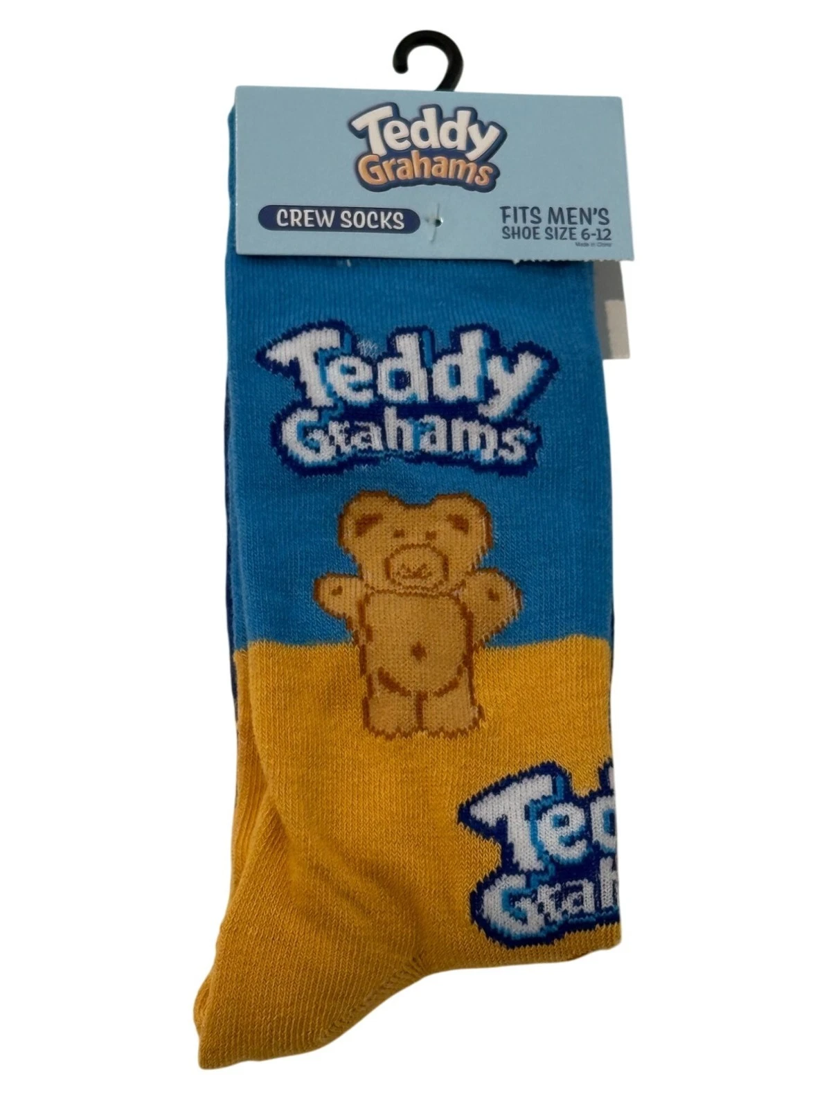 Teddy Grahams Men's Novelty Crew Socks Size 6-12