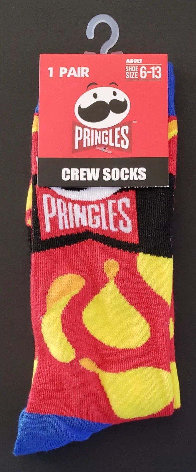 Pringles Chips Adult Unisex Novelty Crew Socks Size 6-13