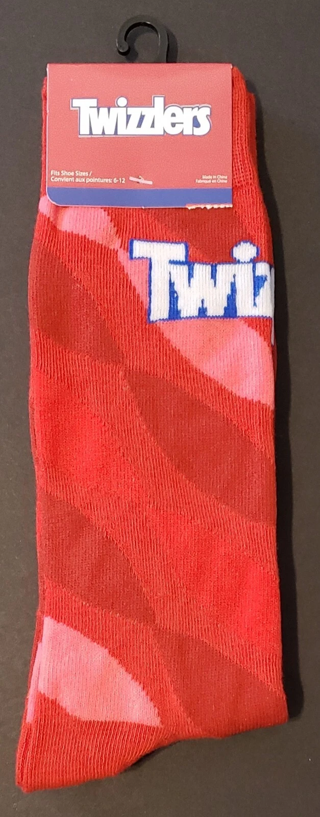 Twizzlers Licorice Candy Adult Unisex Novelty Crew Socks Size 6-12