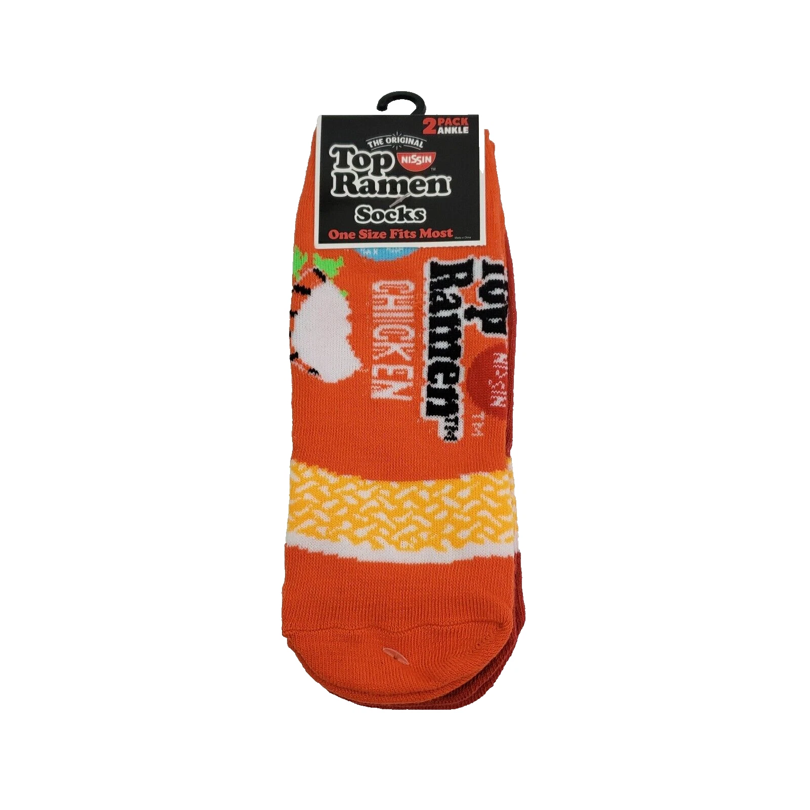 Nissin Top Ramen Chicken Men's Novelty Crew Socks 1 Pack Size 6-12