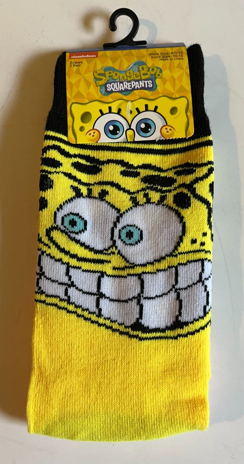 SpongeBob Squarepants Novelty Crew Socks Unisex Size 6-12