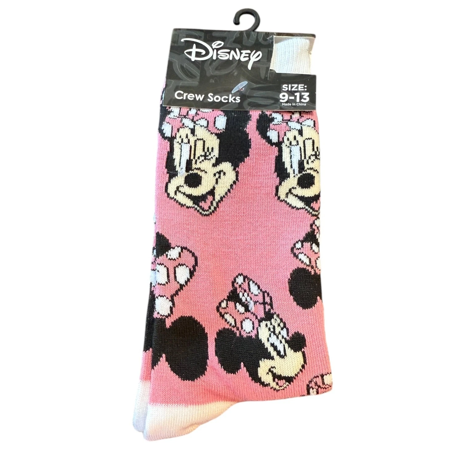 Disney Minnie Mouse Pink Adult Novelty Crew Socks Womens Size 9-13