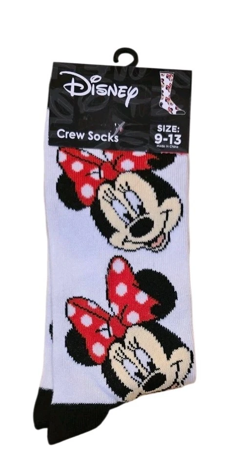 Disney Minnie Mouse Adult Novelty Crew Socks Womens Size 9-13