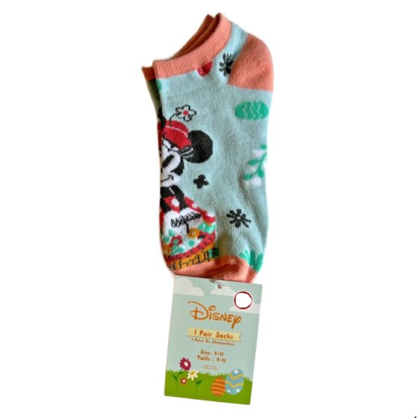Disney Easter Minnie Mouse Adult Novelty No-Show Socks Womens Size 9-11