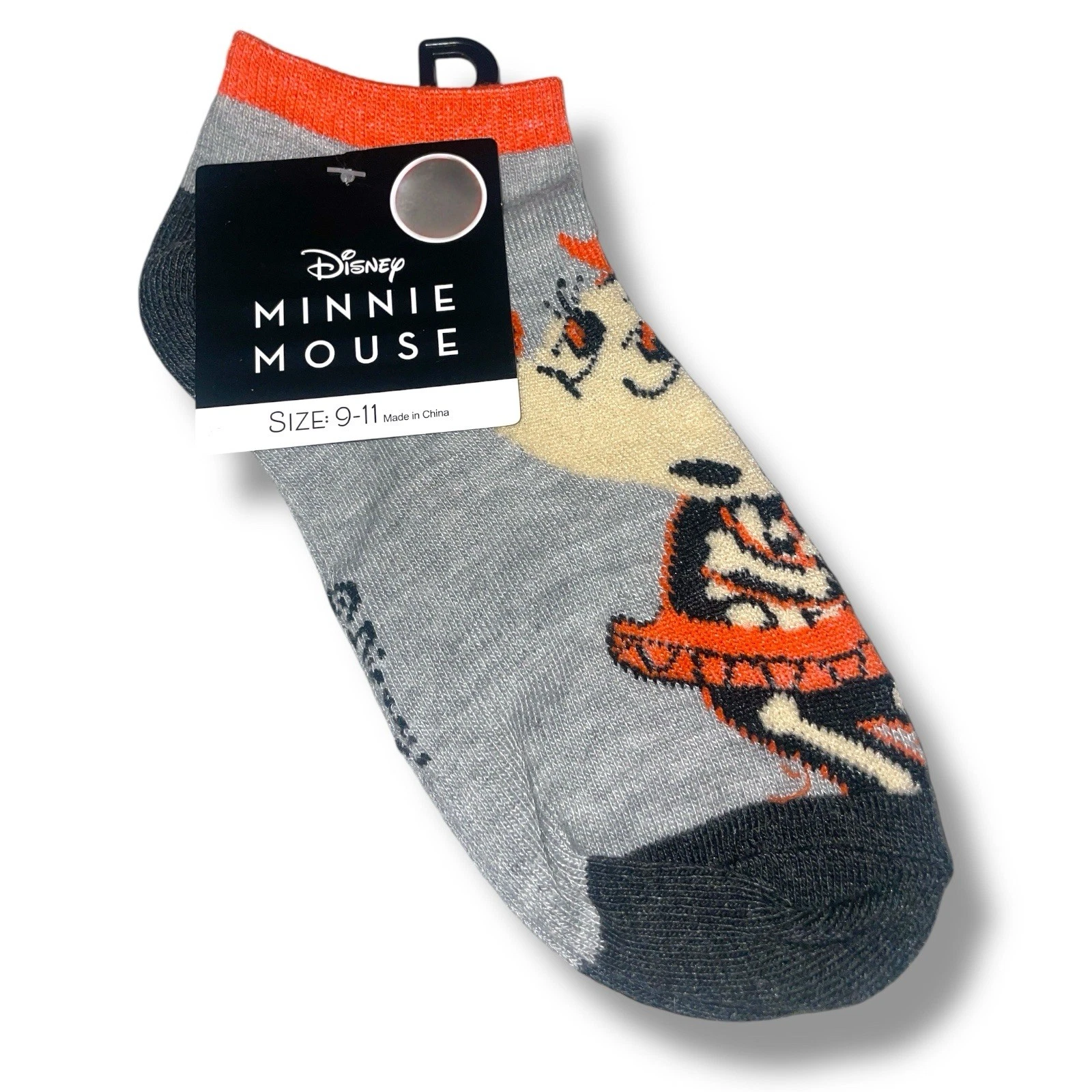 Disney Halloween Minnie Mouse Adult Novelty No-show Socks Womens Size 9-11