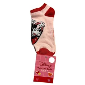 Disney Valentine's day Mickey & Minnie Adult Novelty No-show Socks Womens Size 9-11