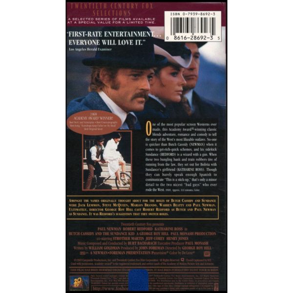 Butch Cassidy and the Sundance Kid (VHS Tape)