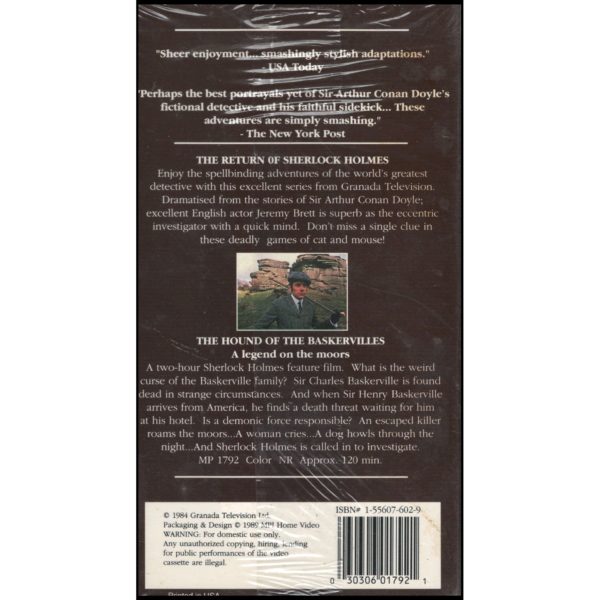 The Return of Sherlock Holmes - The Hound of the Baskervilles (VHS Tape)