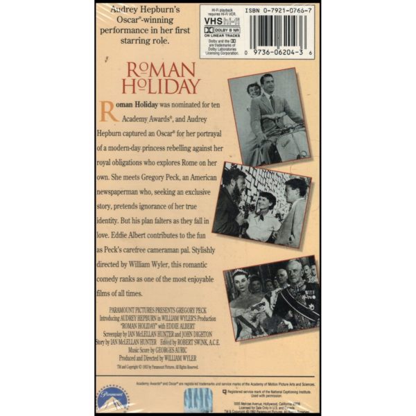 Roman Holiday (VHS Tape)