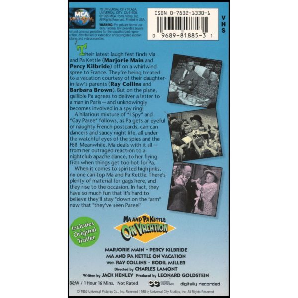Ma & Pa Kettle on Vacation (VHS Tape)