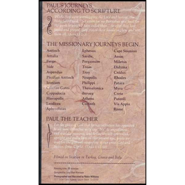 Paul's Journeys: The Full Story of the Apostle Paul (VHS Tape)