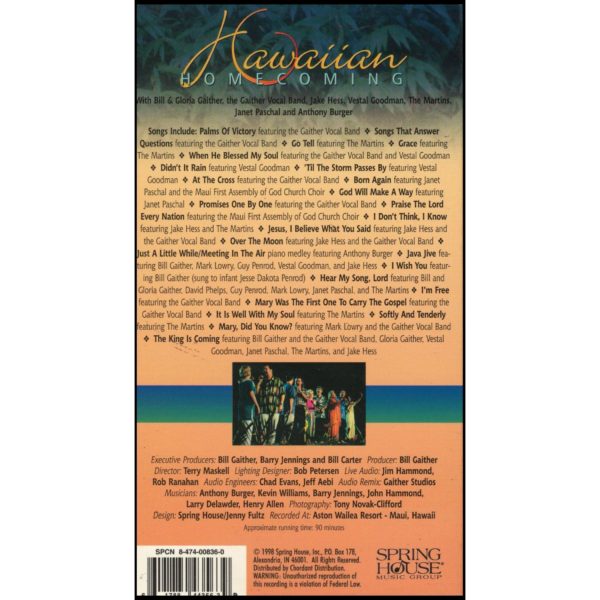 Hawaiian Homecoming: The Gaither Vocal Band and Friends… From Maui (Gaither Gospel Series) (VHS Tape)