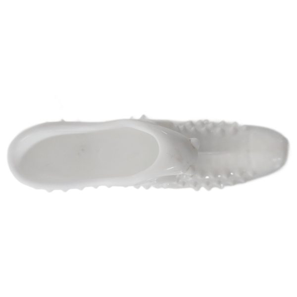 Vintage Fenton Glass Shoe Slipper Hobnail Milk Glass Cat Head