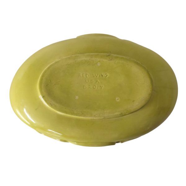 Vintage Red Wing USA B2014 Bird of Paradise Planter / Console Bowl – 14" Yellow with Green Interior – Mid-Century Modern