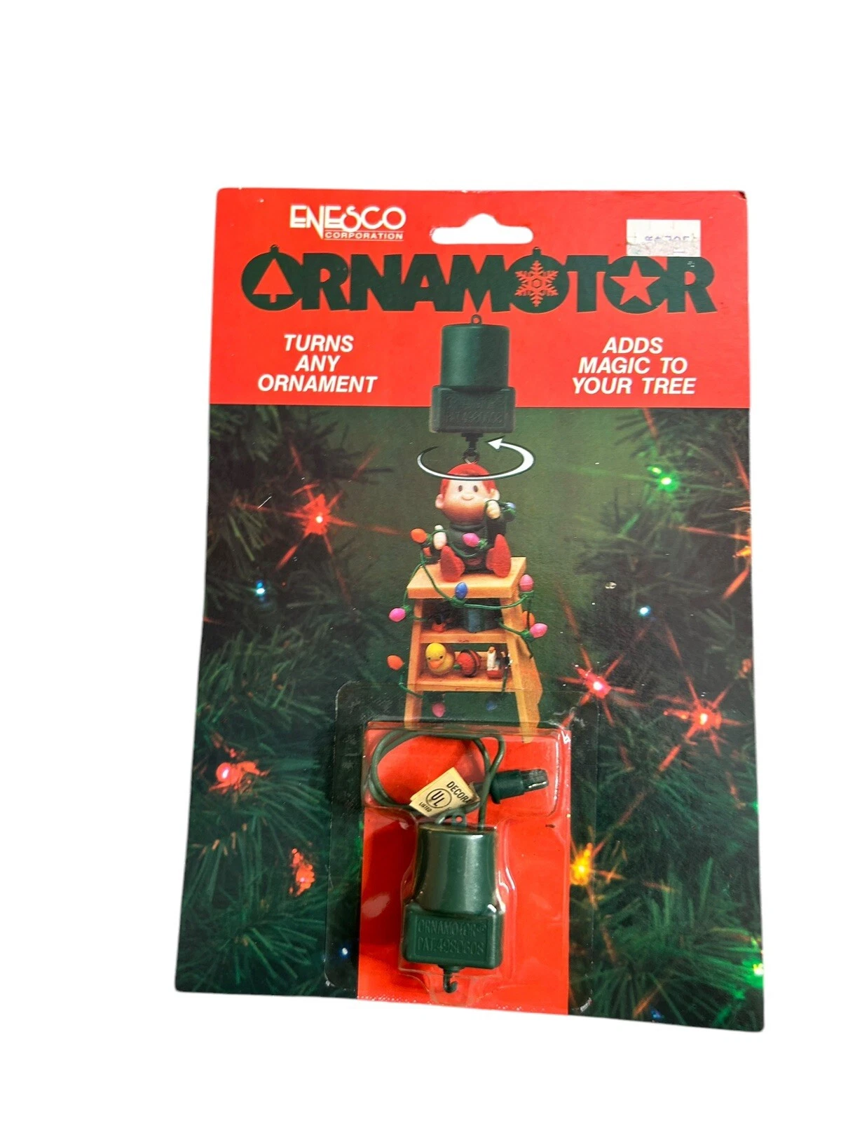 1989 Enesco ORNAMOTOR Turns Any Ornament Christmas Ornament Rotating Motor