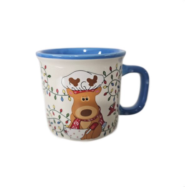 Temptations by Tara Winter Whimsey Reindeer Chef Coffee/Tea Mug 16 oz (Blue)