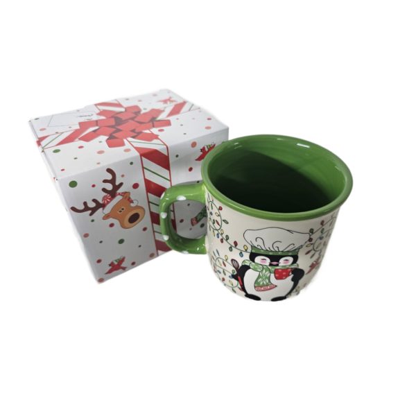 Temptations by Tara Winter Whimsey Penguin Chef Coffee/Tea Mug 16 oz (Green)