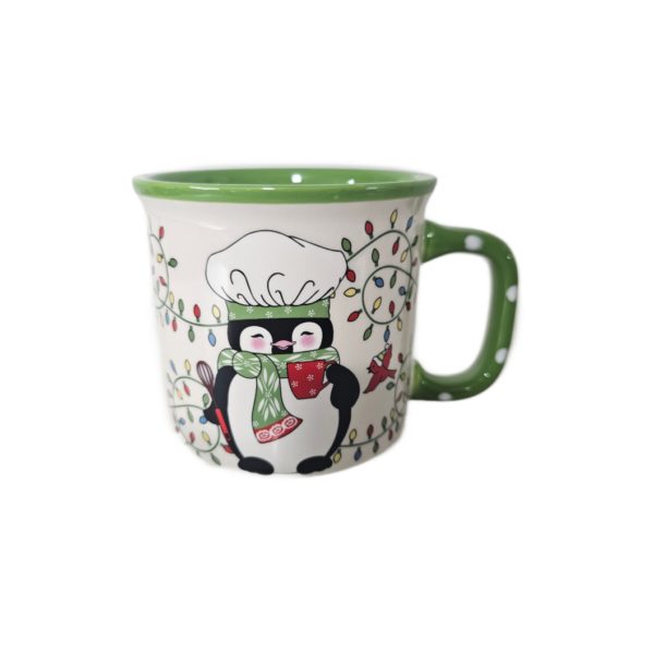 Temptations by Tara Winter Whimsey Penguin Chef Coffee/Tea Mug 16 oz (Green)