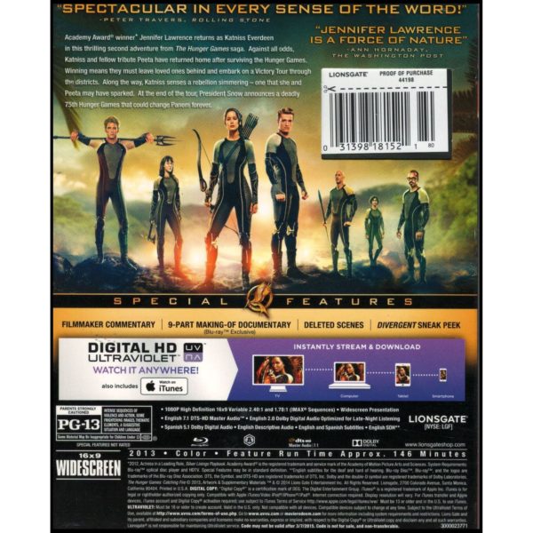 The Hunger Games: Catching Fire [Blu-ray + DVD + Digital HD] (Blu-Ray)