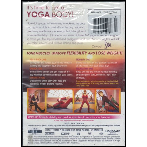 Jane Fonda Am/Pm Yoga For Beginners (DVD)