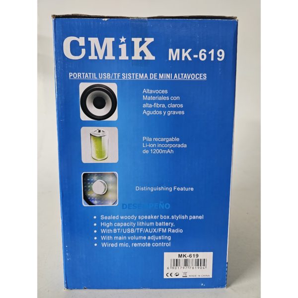 CMIK Bluetooth Portable Speaker MK-619 MP3 FM Radio Aux SD LED (Red)