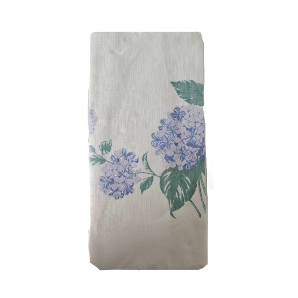 Vintage Hallmark Hydrangea Floral Paper w/ Plastic Layer Table Cover 54 x 102 Inches