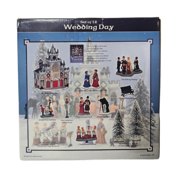 Lemax 2002 Carole Towne 1800's "Wedding Day" Set of 12 Porcelain Lighted St John Church