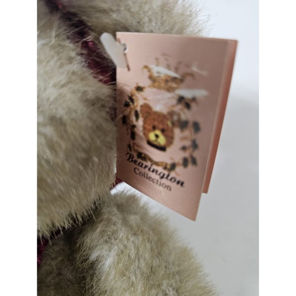 1990's Bearington Collection "Lindsay" Holiday Teddy Bear 12" Burgundy Velvet Romper #1090