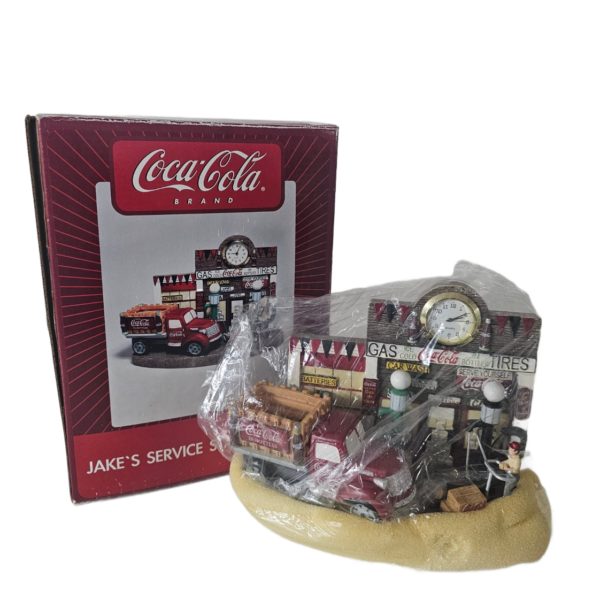 Rare 2008 Coca-Cola Jake's Service Station Desk/Shelf Clock