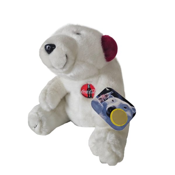1996 Collectible Coca-Cola Polar Bear Plush - Polar Bear In Ear Muffs 10"