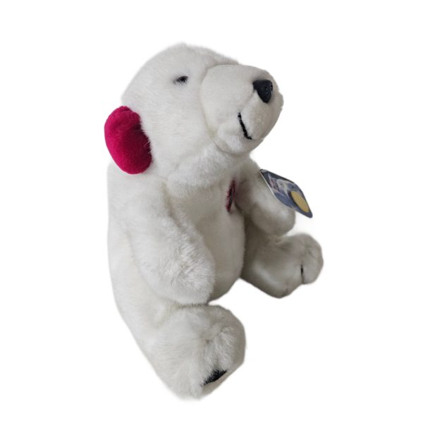 1996 Collectible Coca-Cola Polar Bear Plush - Polar Bear In Ear Muffs 10"