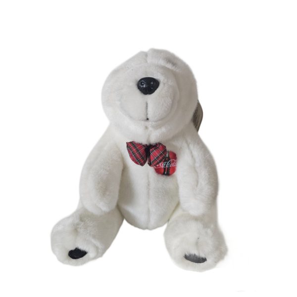 1996 Collectible Coca-Cola Polar Bear Plush - Polar Bear In Bowtie 10"