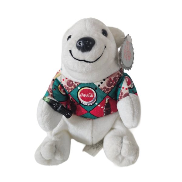 1998 Collectible Coca-Cola Brand Bean Bag Plush Argyle Shirt #0131