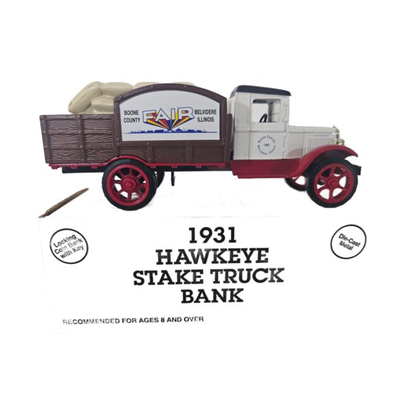 ERTL 1931 Hawkeye Stake Truck Die-cast Bank 1995 Boone County Fair Belvidere, IL 1:25 Scale