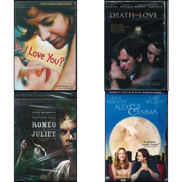 DVD Assorted Romance Movies DVD 4 Pack Fun Gift Bundle: Do I Love You?  Death in Love  Romeo & Juliet  Alex & Emma Full Screed Edition