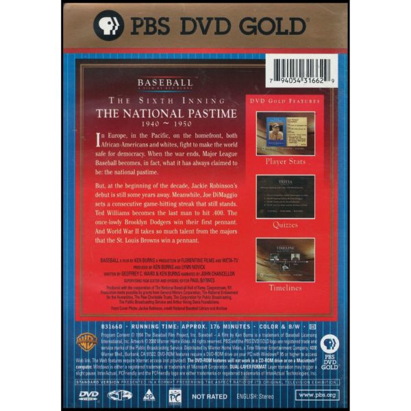 Baseball - A Film by Ken Burns - Inning 6 Our Game: 1940 - 1950 Single Disc  (DVD)