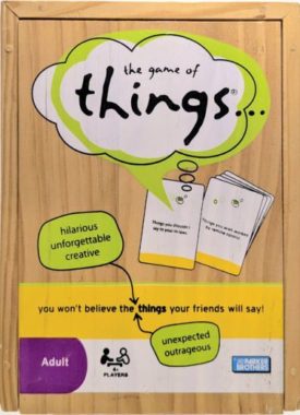 The Game Of Things Adult Humor Party Card Guessing Game Wood Box